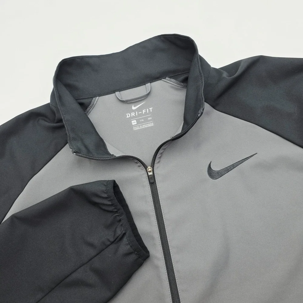 Nike Dri-Fit Jacket Men's 2XL Team‎ Training Gray Black Top Full Zip 800199-021